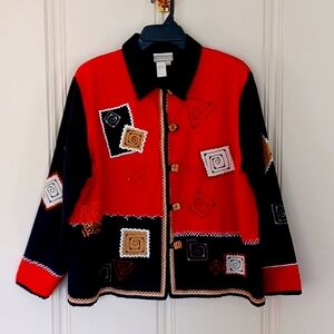 Coldwater Creek❤️🖤 W-PXL Shirt Jacket,Uniquely Embroidered and Trimmed.